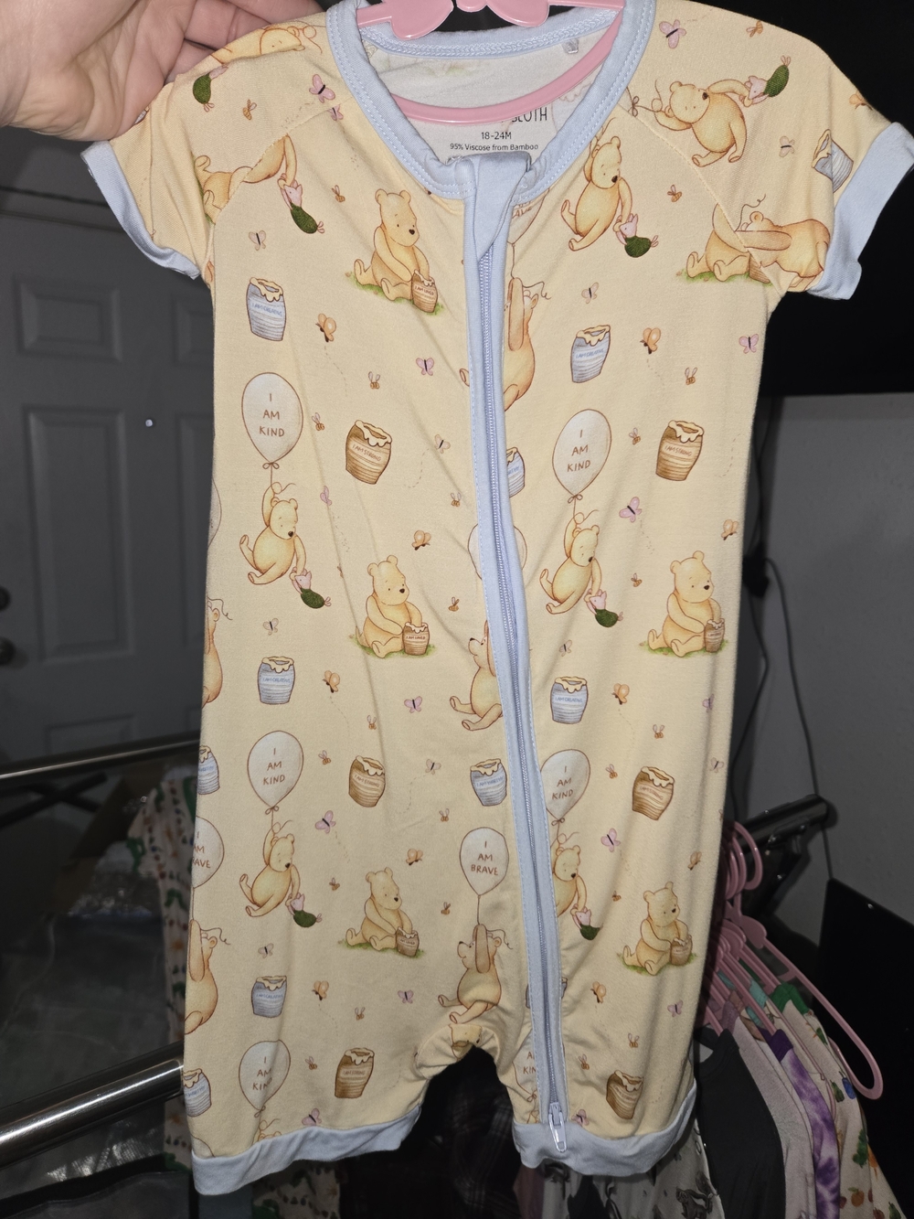 The Sleepy Sloth- 100 Acres Of Kindness Zip Shortie One-Piece BAMBOO NWOT